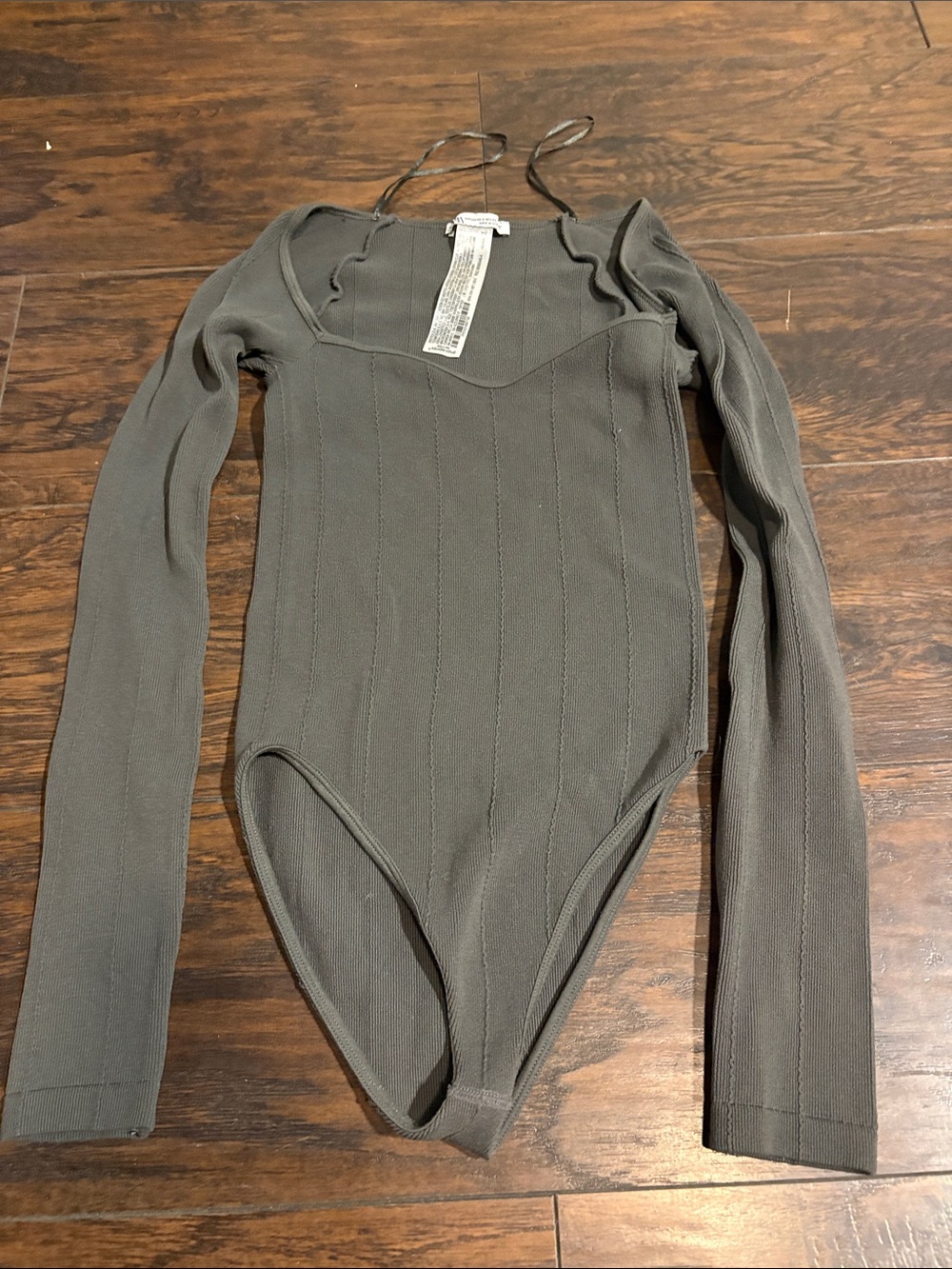 Zara Long Sleeve Ribbed Bodysuit - Gray